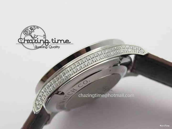 MIROTIME 0128 Unique Portuguese IW3714 Diam ZF V2 1:1 Best Edition Gray Dial On Brown Leather Strap A79350 (Slim Movement) 7250